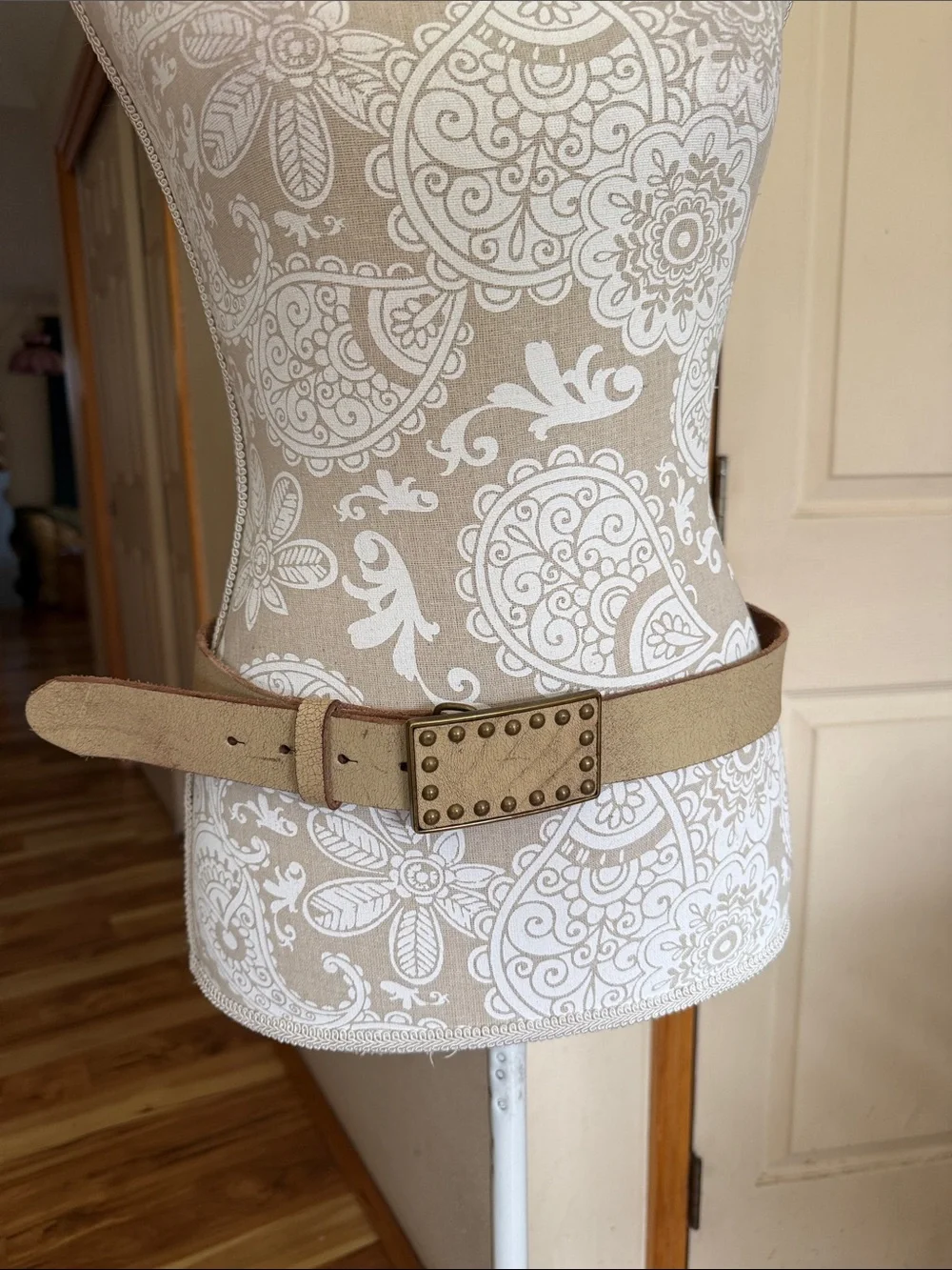 Studded leather belt